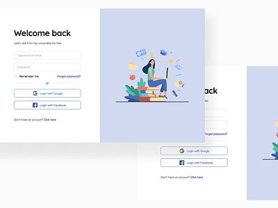 Login Page app application branding design elearning illustration interface lms login login design login form login page login screen ui vector