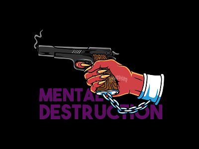 MENTAL DESTRUCTION apparel artwork artworkforsale clothing design commission design design graphic illustration merch design merchandise tshirt design