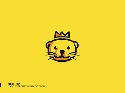 Otter + Crown Logo Design Sketch For A Streamer Called EB7 2d art branding crown crown logo crowns design icon illustration illustrator logo logos logotype mark market minimal otter otters vector yellow