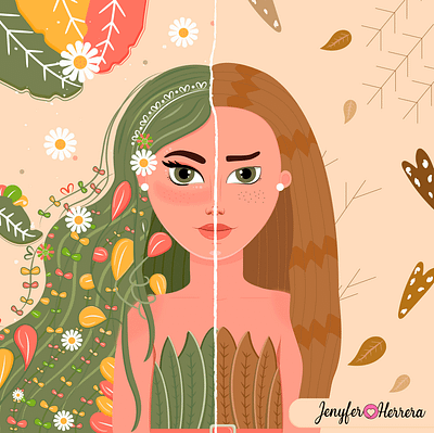 BEAUTY JENYFERHERRERA belleza concept concept art concept design dibujo diseñador diseñografico floral identidade de marca identidadevisual ilustraciondigital ilustraciones ilustración ilustrador marca mujer natural podcast podcast art vector