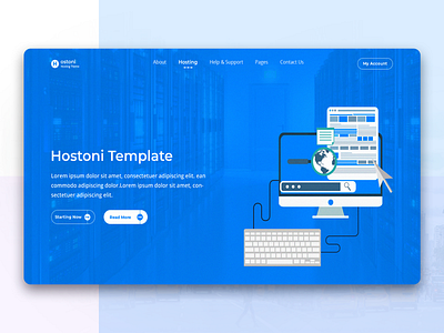 Hosting Template app cloud cloud hosting design domain hosting domain website hosting hosting business hosting provider hosting template one page photoshop ui