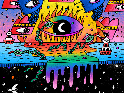 Drops of Reflection colourful doodle doodleverse illustration nft nft artist nft project procreate psychedelic