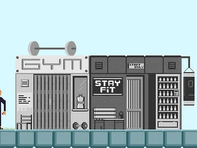 Homie The Game - Gym aseprite digital digitalart drawing illustration indiedev indiegames pixelart pixelartwork pixels