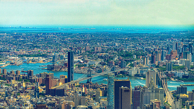 Arial View of Brooklyn & Manhattan Bridges arial photography brooklyn bridge manhattan new york photography