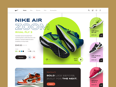 Nike - Landing Page Design design designs footwear landing page nike nike air nike running shoes sports uidesign uiux web design website