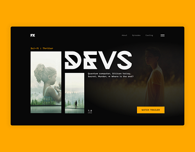 DEVS TV Series Promo Page Design cinema design film movie tv tv series tv show ui uiux