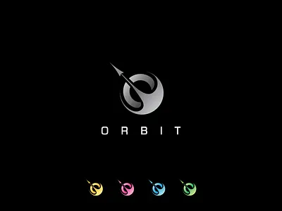 Orbit 3d gradient icon identity letter o logo mark orbit planet simple space symbol