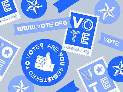 VOTE! blue design illustration stamp sticker vector vote