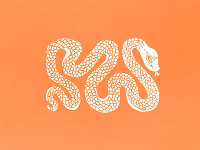 snake illustration linocut print printmaking snake stamp stamping