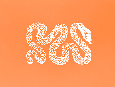 snake illustration linocut print printmaking snake stamp stamping