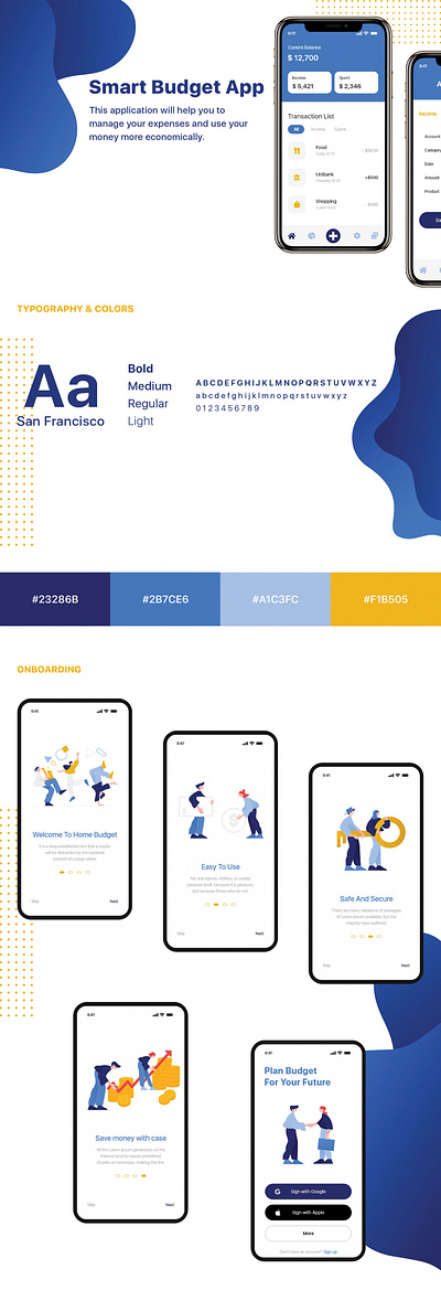 Smart Budget App app app design budget app typography ui ux wallet web