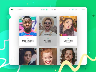 b2b app animation clean greens icons minimal ui ux