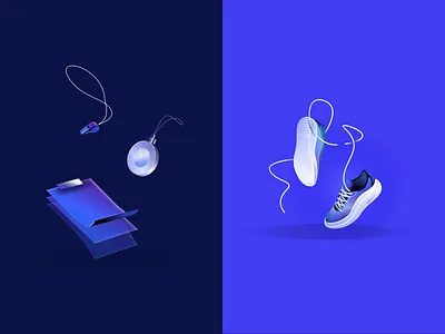 Beautifully done Fitness Illustrations app branding custom fitness gradient graphic design illustration iteo match run shoes sport ui