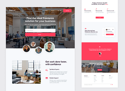 Geelance Landing Page branding branding and identity landing design landing page design ui web design web ui web ui ux web ux webdesign website website concept website design