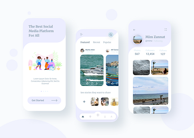 Social Image sharing app UI app app design branding clean color concept design minimal minimalist modern simplicity social ui ux ux design