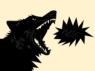 angry wolf silhouette
