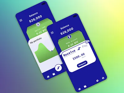 Financial Mobile app design finance home page home screen ui