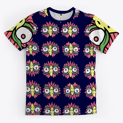 Pineowl Repitition Shirt. cartoony cute design fruit illustrator maplemill owl shirt tshirt vector