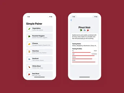 Simple Pairer Mobile iphone swiftui wine wine pairing