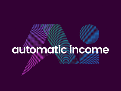 Automatic Income Logo Element bolt gradient lightning bolt logo moire purple