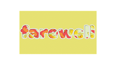 Farewell bye card cutout font goodbye illustration illustrator paper texture