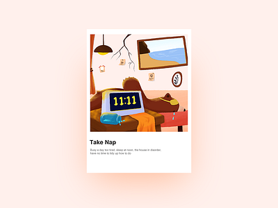 Take Nap design ui 家 插图 熊