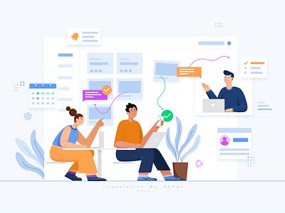 Team task management animation design flat illustration ps typography ui ux 应用 类型