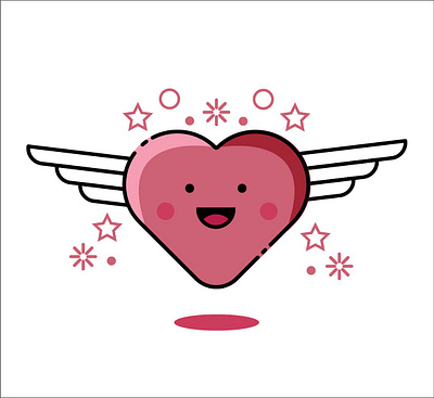 Smiling Heart Logo adobe adobe illustrator artist custom logo cute design flat graphic design heart heart logo illustration pink smiling face vector