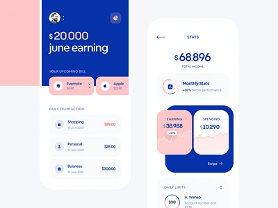 🤑 Financial Management App 3d app banking app branding claw claw design design digital wallet finance app financial app inspiration management app mobile app money motion graphics piqo design ui ux wahab wstyle