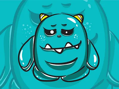 Blue Doll Monster Character 01 aliens art artwork blue cartoon character characterdesign cute doll element fortune funny illustration kawaii magic monster mystic occult vector