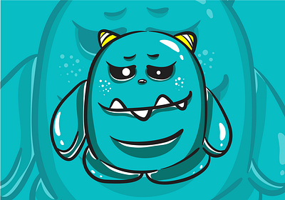 Blue Doll Monster Character 01 aliens art artwork blue cartoon character characterdesign cute doll element fortune funny illustration kawaii magic monster mystic occult vector