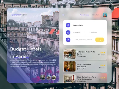 Apartment World - Booking Website 2020 adventure animation app booking design flat graphic design hostel hotel journey logo minimal screen travel trip typography ui ux website