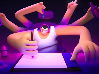 Does hard work pay？ 3d 3d art hardwork illustrations overtime render