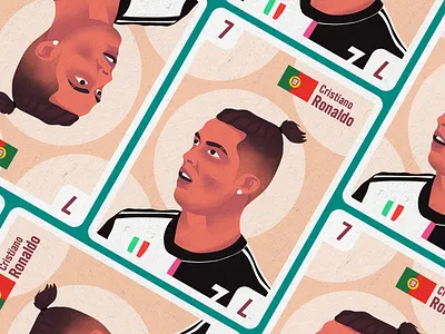 Football Legends Cards - C.Ronaldo avatar avatar design character color cristiano ronaldo design flat illustration football illustration legends minimal illustration sports textured illustration