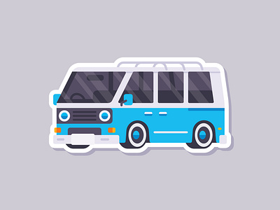 Car Sticker - Retro Van affinity affinitydesigner car classic flat illustration madeinaffinity retro simple sticker van