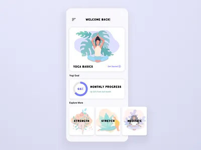 Yoga App Home Screen app design figma ui uxdesign yoga yoga app