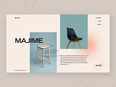 Majime Furniture — Header concept design furniture furniture design furniture website graphicdesign minimal photography typogaphy ui uidesign uiux ux web webdesign