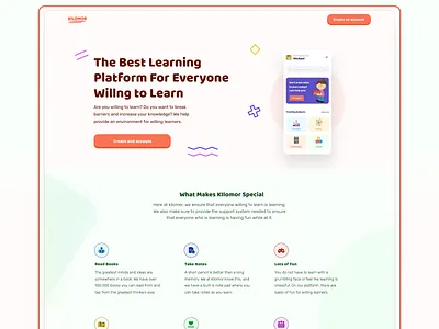 Highschool Learning Platform: Landing Page app education homepage interface landing page landingpage student study ui ux webapp website