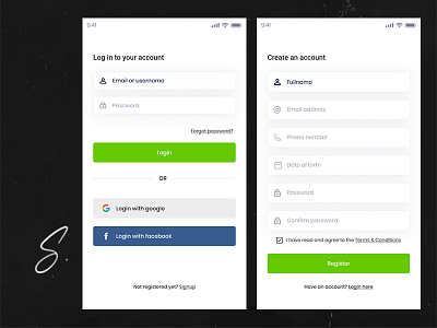 Sign in / Sign up UI account app authentication clean color login minimal mobile register signup ui ux