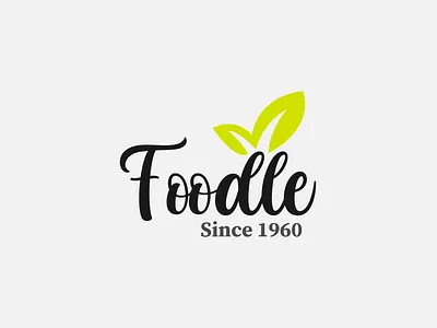 Foodle branding food logo foodle foodle logo green and black logo illustration logo minimalist logo typography