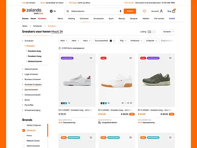 Zalando - Product Listing badges discount filter listing price product sidebar style user friendly