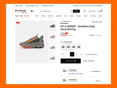Zalando - Product Single add to cart button buy now detail price product select single size specs