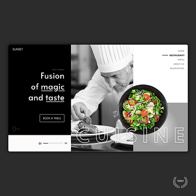 chef website design blackui darkui chef cuisine minimilist