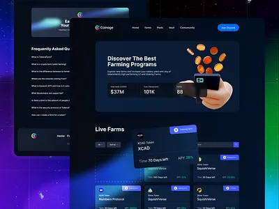 Coinage - design new services app app design crypto farming farms int nft ui