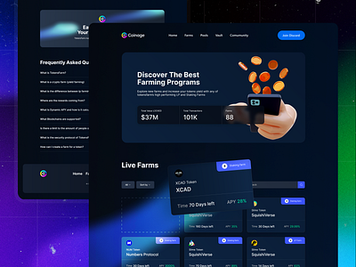 Coinage - design new services app app design crypto farming farms int nft ui