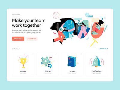 Brainstorm Pack ⚡️ app application bright business characters colorful craftwork error finance illustrations landing message presentation service startup technologies web website workflow