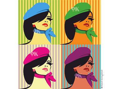 Lady Art art color print fashion girl olenakomyshna pop art pop art illustration pop art style poster woman woman illustration