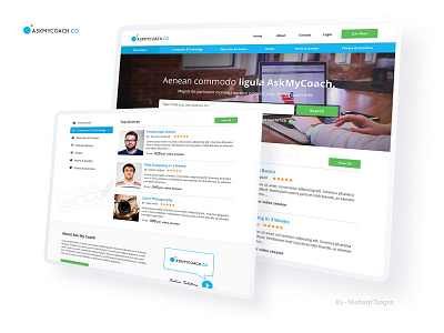 AskMyCoach - Online Education Platform application design dograsweblog nishant dogra product design user experience design user interface web application website ui