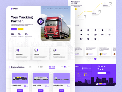 SAEQ | Homepage b2b industrial landing page truck ui design ux design web design