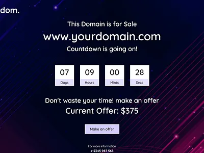 Pickdom - Domain for Sale HTML Template bootstrap clean creative domain domain for sale domain for sale template domain name domain parking domain sale hosting html5 modern one page responsive selling shopping